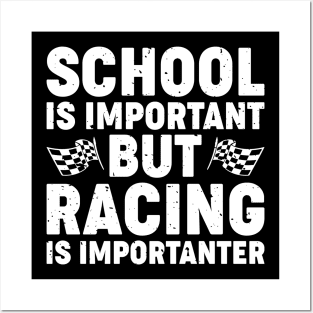 'School Is Important But Racing Is Importanter' Funny F1 Design Posters and Art